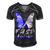 Fasd Awareness Butterfly Blue And Grey Ribbon Fetal Alcohol Spectrum Disorder Fetal Alcohol Spectrum Disorder Awareness Men's Short Sleeve V-neck 3D Print Retro Tshirt Black