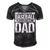 Favorite Baseball Player Calls Me Dad Men's Short Sleeve V-neck 3D Print Retro Tshirt Black