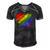 Lgbt Gay Pride Flag Gay Pride 2022 Heart Lgbt Men's Short Sleeve V-neck 3D Print Retro Tshirt Black