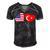 Loving Usa Turkey Flag Heart Turkish 13 Shirt Men's Short Sleeve V-neck 3D Print Retro Tshirt Black