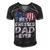 Mens Patriotic Dad - Best Dad Ever 4Th Of July American Flag Men's Short Sleeve V-neck 3D Print Retro Tshirt Black