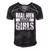 Mens Real Men Make Girls - Family Newborn Paternity Girl Daddy Men's Short Sleeve V-neck 3D Print Retro Tshirt Black