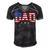 Mens Vintage Dad Fathers Day American Flag Usa Dad 4Th Of July Men's Short Sleeve V-neck 3D Print Retro Tshirt Black