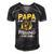 Papa Is My Name Fishing Is My Game Funny Gift Men's Short Sleeve V-neck 3D Print Retro Tshirt Black