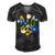 Peace In The Crest Of Ukraine Peace And Solidarity For Ukraine Men's Short Sleeve V-neck 3D Print Retro Tshirt Black