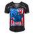 Ultra Maga Madafakas Cat American Flag Men's Short Sleeve V-neck 3D Print Retro Tshirt Black