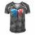 American Flag Heart 4Th Of July Patriotic Funny Men's Short Sleeve V-neck 3D Print Retro Tshirt Grey