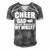 Cheer Dad The Only Thing I Flip Is My Wallet Men's Short Sleeve V-neck 3D Print Retro Tshirt Grey