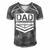 Dad Dedicated And Devoted Happy Fathers Day For Mens Men's Short Sleeve V-neck 3D Print Retro Tshirt Grey