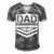 Dad Dedicated And Devoted Happy Fathers Day Men's Short Sleeve V-neck 3D Print Retro Tshirt Grey