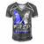 Fasd Awareness Butterfly Blue And Grey Ribbon Fetal Alcohol Spectrum Disorder Fetal Alcohol Spectrum Disorder Awareness Men's Short Sleeve V-neck 3D Print Retro Tshirt Grey