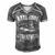 Fishing Reel Cool Godfather Men's Short Sleeve V-neck 3D Print Retro Tshirt Grey