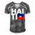 Haiti Flag Haiti Nationalist Haitian Men's Short Sleeve V-neck 3D Print Retro Tshirt Grey