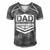 Happy Fathers Day Dad Dedicated And Devoted Men's Short Sleeve V-neck 3D Print Retro Tshirt Grey