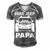Hirejeep Dont Care Papa T-Shirt Fathers Day Gift Men's Short Sleeve V-neck 3D Print Retro Tshirt Grey