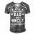 I Have Two Titles Dad And Uncle And I Rock Them Both Fathers Day Men's Short Sleeve V-neck 3D Print Retro Tshirt Grey