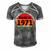 March 1971 50 Years Old Retro Vintage 50Th Birthday Men's Short Sleeve V-neck 3D Print Retro Tshirt Grey