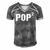 Mens Pop Squared Pop To The Second Power Gramps Men's Short Sleeve V-neck 3D Print Retro Tshirt Grey