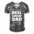 Mens Reel Great Dad - Fishing Gift Fisherman Father Men's Short Sleeve V-neck 3D Print Retro Tshirt Grey