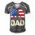 Mens Vintage American Flag 4Th Of July Patriotic Dad Gift Men's Short Sleeve V-neck 3D Print Retro Tshirt Grey