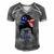 New York Girl New York Flag State Girlfriend Messy Bun Men's Short Sleeve V-neck 3D Print Retro Tshirt Grey