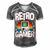 Retro Gaming Video Gamer Gaming Men's Short Sleeve V-neck 3D Print Retro Tshirt Grey