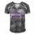 Rett Syndrome Warrior Usa Flag United States Flag Purple Ribbon Rett Syndrome Rett Syndrome Awareness Men's Short Sleeve V-neck 3D Print Retro Tshirt Grey