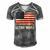 Ultra Maga United State Flag Men's Short Sleeve V-neck 3D Print Retro Tshirt Grey