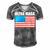 Ultra Maga Us Flag Men's Short Sleeve V-neck 3D Print Retro Tshirt Grey