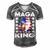 Ultra Mega King Trump Vintage American Us Flag Anti Biden Men's Short Sleeve V-neck 3D Print Retro Tshirt Grey