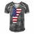 Vermont Map State American Flag 4Th Of July Pride Tee Men's Short Sleeve V-neck 3D Print Retro Tshirt Grey