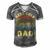 Vingtage Best Dad Ever Fathers Day T Shirts Men's Short Sleeve V-neck 3D Print Retro Tshirt Grey