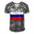 Vintage Russia Russian Flag Pride 500 Trending Shirt Men's Short Sleeve V-neck 3D Print Retro Tshirt Grey