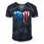 American Flag Heart 4Th Of July Patriotic Funny Men's Short Sleeve V-neck 3D Print Retro Tshirt Navy Blue
