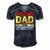 Cycling Cyclist Dad Fathers Day Men's Short Sleeve V-neck 3D Print Retro Tshirt Navy Blue