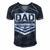 Dad Dedicated And Devoted Happy Fathers Day Men's Short Sleeve V-neck 3D Print Retro Tshirt Navy Blue