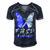 Fasd Awareness Butterfly Blue And Grey Ribbon Fetal Alcohol Spectrum Disorder Fetal Alcohol Spectrum Disorder Awareness Men's Short Sleeve V-neck 3D Print Retro Tshirt Navy Blue