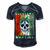 Glaucoma Warrior Skull Women Vintage Green Ribbon Glaucoma Glaucoma Awareness Men's Short Sleeve V-neck 3D Print Retro Tshirt Navy Blue