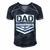 Happy Fathers Day Dad Dedicated And Devoted Men's Short Sleeve V-neck 3D Print Retro Tshirt Navy Blue