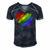 Lgbt Gay Pride Flag Gay Pride 2022 Heart Lgbt Men's Short Sleeve V-neck 3D Print Retro Tshirt Navy Blue