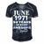 Made In June 1971 50 Years Of Being Awesome Men's Short Sleeve V-neck 3D Print Retro Tshirt Navy Blue