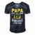 Papa Is My Name Fishing Is My Game Funny Gift Men's Short Sleeve V-neck 3D Print Retro Tshirt Navy Blue