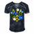 Peace In The Crest Of Ukraine Peace And Solidarity For Ukraine Men's Short Sleeve V-neck 3D Print Retro Tshirt Navy Blue