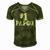 1 Papou Number One Sports Fathers Day Gift Men's Short Sleeve V-neck 3D Print Retro Tshirt Green