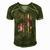 American Flag Breast Cancer Awareness Support Tie Dye Men's Short Sleeve V-neck 3D Print Retro Tshirt Green