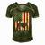 American Flag Camel Animal Vintage 4Th Of July Gift Men's Short Sleeve V-neck 3D Print Retro Tshirt Green