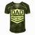 Dad Dedicated And Devoted Happy Fathers Day For Mens Men's Short Sleeve V-neck 3D Print Retro Tshirt Green