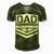 Dad Dedicated And Devoted Happy Fathers Day Men's Short Sleeve V-neck 3D Print Retro Tshirt Green