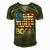 Fourth Of July Red White And Boom Fireworks Finale Usa Flag Men's Short Sleeve V-neck 3D Print Retro Tshirt Green