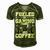 Fueled By Gaming And Coffee Video Gamer Gaming Men's Short Sleeve V-neck 3D Print Retro Tshirt Green